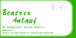 beatrix anlauf business card